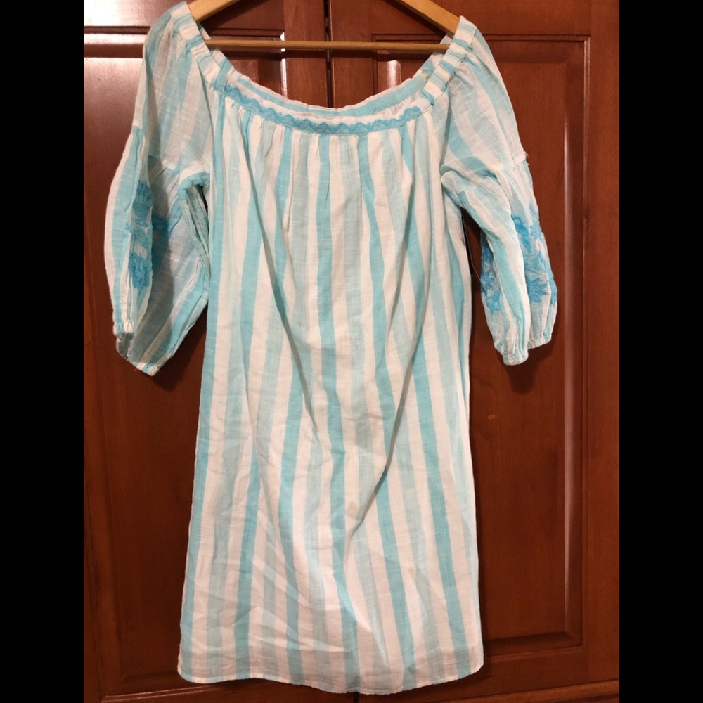 Crown and Ivy 2 Blue Striped Dress Size Medium NWT